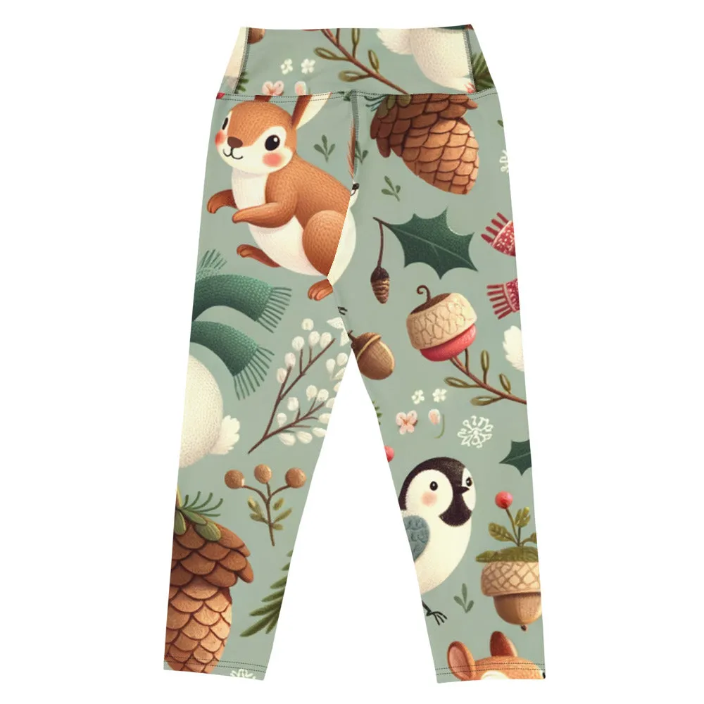 Whimsical Winter Wear Yoga Capri Leggings