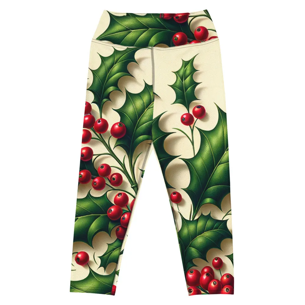 Whimsical Winter Wear Yoga Capri Leggings