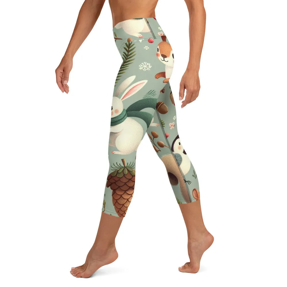 Whimsical Winter Wear Yoga Capri Leggings