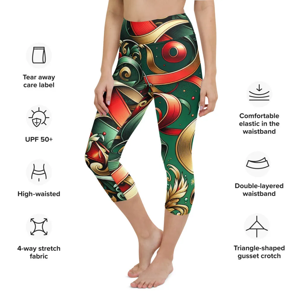 Whimsical Winter Wear Yoga Capri Leggings