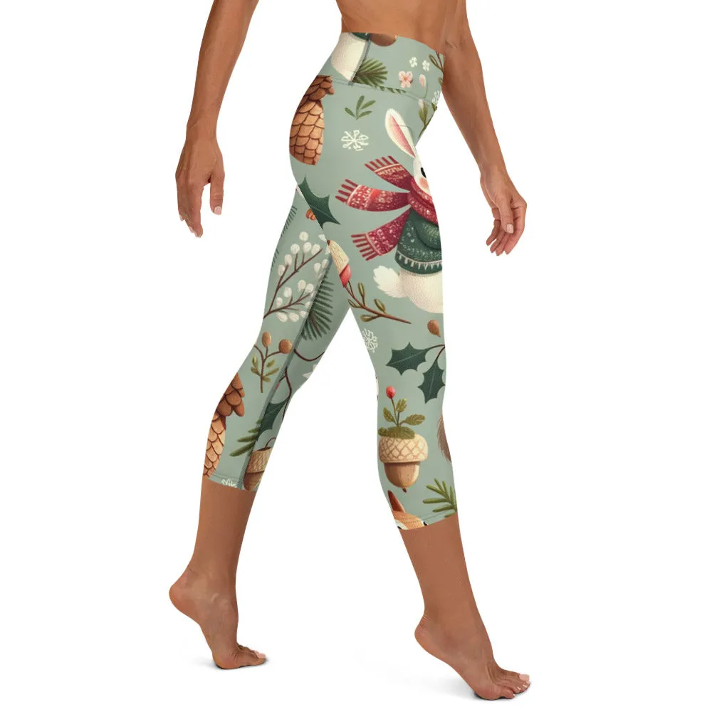 Whimsical Winter Wear Yoga Capri Leggings
