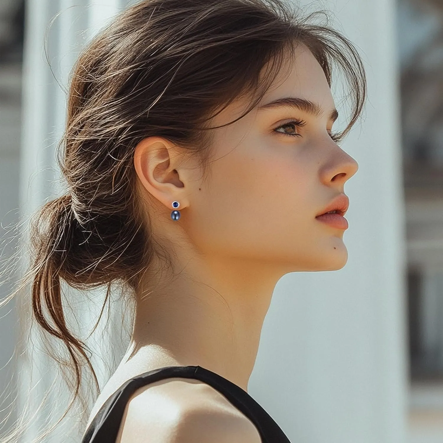 YAMI Pearl Drop & Dangle Earrings, Freshwater/Saltwater Cultured Pearl Baroque, 925 Sterling Silver Earrings with Cubic Zirconia, Hypoallergenic Jewelry Gifts for Women, 2 Ways to Wear