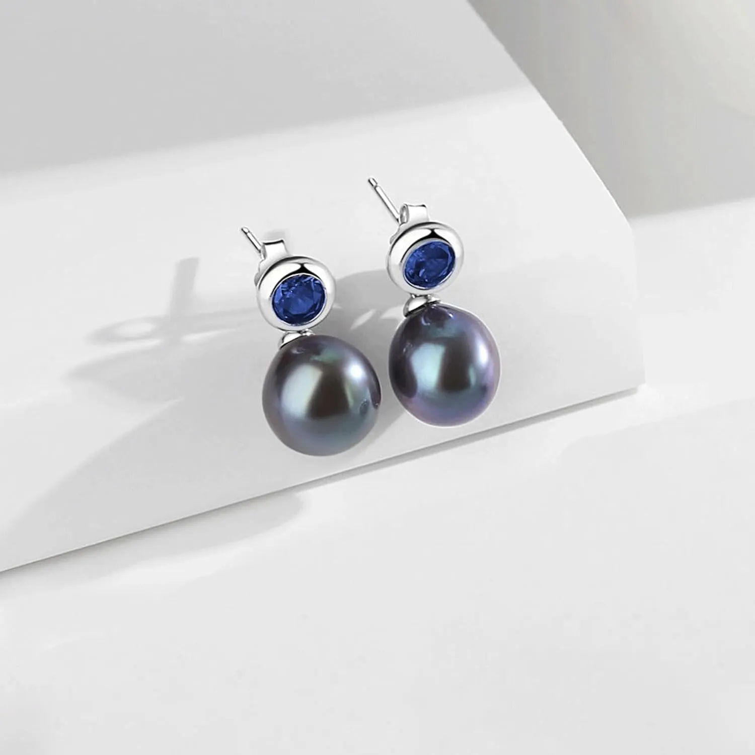 YAMI Pearl Drop & Dangle Earrings, Freshwater/Saltwater Cultured Pearl Baroque, 925 Sterling Silver Earrings with Cubic Zirconia, Hypoallergenic Jewelry Gifts for Women, 2 Ways to Wear
