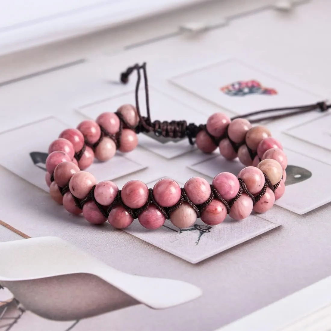 YGLINE Beads Bracelet Healing Crystal Bracelet Meditation Relax Anxiety Bangle for Womens Mens